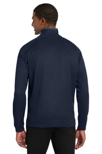 Port Authority Vertical Texture 1/4-Zip Pullover - True Navy/ Iron Grey Back
