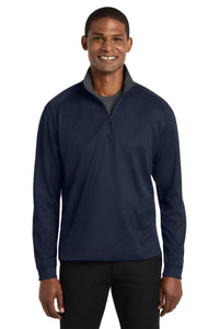 Port Authority Vertical Texture 1/4-Zip Pullover - True Navy/ Iron Grey