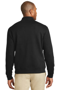 Port Authority Interlock 1/4-Zip - Deep Black/ Charcoal Heather Back