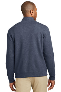 Port Authority Interlock 1/4-Zip - Estate Blue Heather/ Charcoal Heather Back
