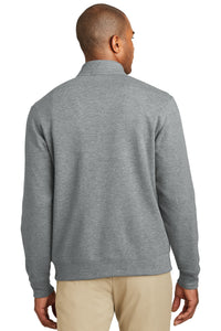 Port Authority Interlock 1/4-Zip - Medium Heather Grey/ Charcoal Heather Back