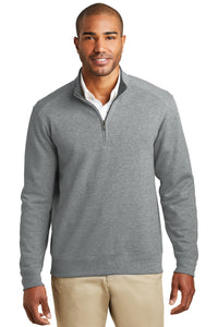Port Authority Interlock 1/4-Zip - Medium Heather Grey/ Charcoal Heather