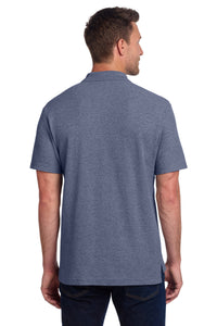 Port Authority C-FREE Cotton Blend Pique Polo K867 - Navy Heather Back