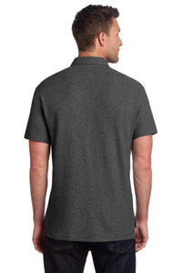 Port Authority C-FREE Cotton Blend Pique Pocket Polo K868 - Charcoal Heather Back