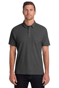 Port Authority C-FREE Cotton Blend Pique Pocket Polo K868 - Charcoal Heather