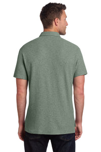 Port Authority C-FREE Cotton Blend Pique Pocket Polo K868 - Dark Green Heather Back
