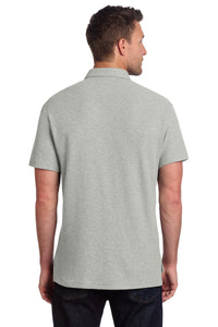 Port Authority C-FREE Cotton Blend Pique Pocket Polo K868 - Deep Smoke Heather Back
