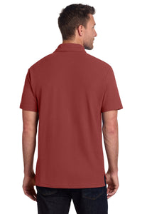 Port Authority C-FREE Cotton Blend Pique Pocket Polo K868 - Garnet Back