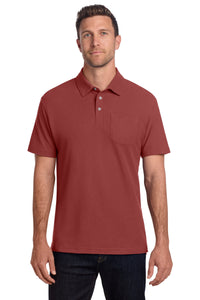 Port Authority C-FREE Cotton Blend Pique Pocket Polo K868 - Garnet