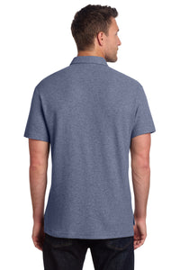 Port Authority C-FREE Cotton Blend Pique Pocket Polo K868 - Navy Heather Back
