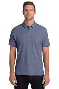Port Authority C-FREE Cotton Blend Pique Pocket Polo K868 - Navy Heather