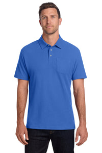 Port Authority C-FREE Cotton Blend Pique Pocket Polo K868 - True Blue
