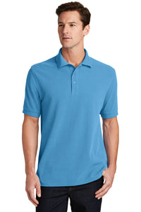 Port & Co Combed Ring Spun Pique Polo - Aquatic Blue