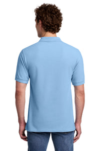 Port & Co Core Blend Pique Polo - Light Blue Back