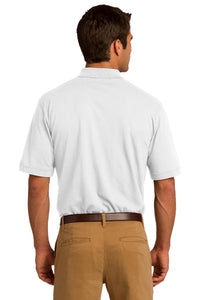 Port & Co Core Blend Jersey Knit Pocket Polo - White Back