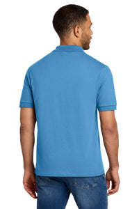 Port & Co Tall Core Blend Jersey Knit Polo - Aquatic Blue Back