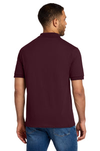 Port & Co Tall Core Blend Jersey Knit Polo - Athletic Maroon Back