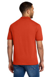 Port & Co Tall Core Blend Jersey Knit Polo - Orange Back