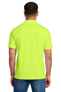 Port & Co Tall Core Blend Jersey Knit Polo - Safety Green Back