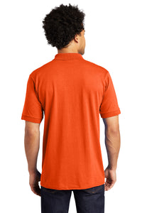 Port & Co Tall Core Blend Jersey Knit Polo - Safety Orange Back