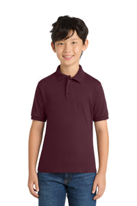 Port & Co Youth Core Blend Jersey Knit Polo - Athletic Maroon