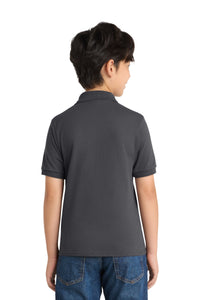 Port & Co Youth Core Blend Jersey Knit Polo - Charcoal Back