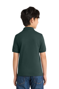 Port & Co Youth Core Blend Jersey Knit Polo - Dark Green Back