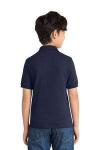 Port & Co Youth Core Blend Jersey Knit Polo - Deep Navy Back
