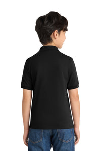 Port & Co Youth Core Blend Jersey Knit Polo - Jet Black Back