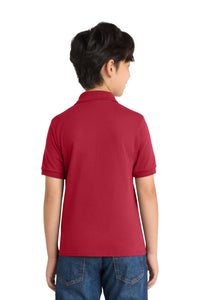 Port & Co Youth Core Blend Jersey Knit Polo - Red Back