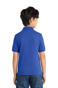 Port & Co Youth Core Blend Jersey Knit Polo - Royal Back