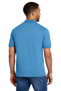 Port & Co Core Blend Jersey Knit Polo - Aquatic Blue Back