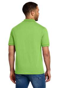 Port & Co Core Blend Jersey Knit Polo - Lime Back