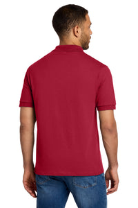 Port & Co Core Blend Jersey Knit Polo - Red Back
