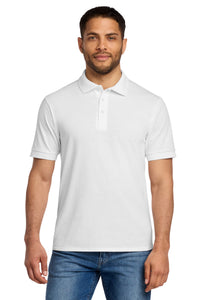 Port & Co Core Blend Jersey Knit Polo - White