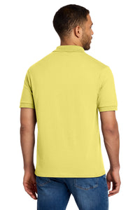 Port & Co Core Blend Jersey Knit Polo - Yellow Back