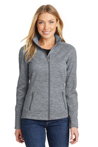 Port Authority Women's Digi Stripe Fleece Jacket - Grey