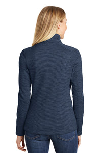 Port Authority Women's Digi Stripe Fleece Jacket - Navy Back