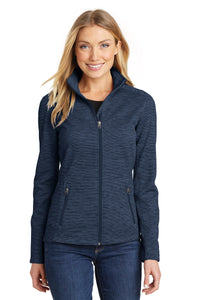 Port Authority Women's Digi Stripe Fleece Jacket - Navy