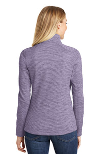Port Authority Women's Digi Stripe Fleece Jacket - Purple Back
