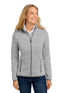 Port Authority Women's Sweater Fleece Jacket - Grey Heather