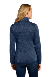 Port Authority Women's Sweater Fleece Jacket - River Blue Navy Heather Back