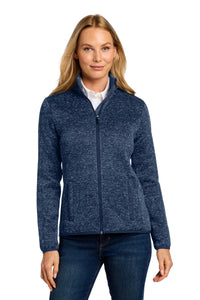 Port Authority Women's Sweater Fleece Jacket - River Blue Navy Heather