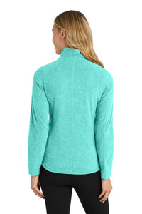 Port Authority Women's Heather Microfleece Full-Zip Jacket - Aqua Green Heather Back