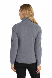 Port Authority Women's Heather Microfleece Full-Zip Jacket - True Navy Heather Back