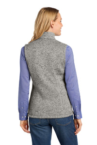 Port Authority  Women's Sweater Fleece Vest L236 - Grey Heather Back