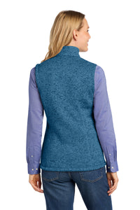 Port Authority  Women's Sweater Fleece Vest L236 - Medium Blue Heather Back