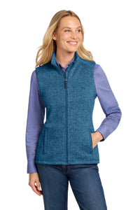 Port Authority  Women's Sweater Fleece Vest L236 - Medium Blue Heather
