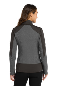 Port Authority  Women's Grid Fleece Jacket - Grey Smoke Heather/ Grey Smoke Back