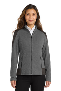 Port Authority  Women's Grid Fleece Jacket - Grey Smoke Heather/ Grey Smoke